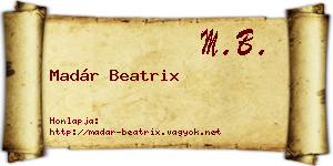 Madár Beatrix névjegykártya