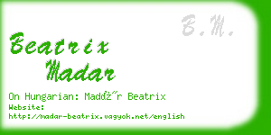 beatrix madar business card